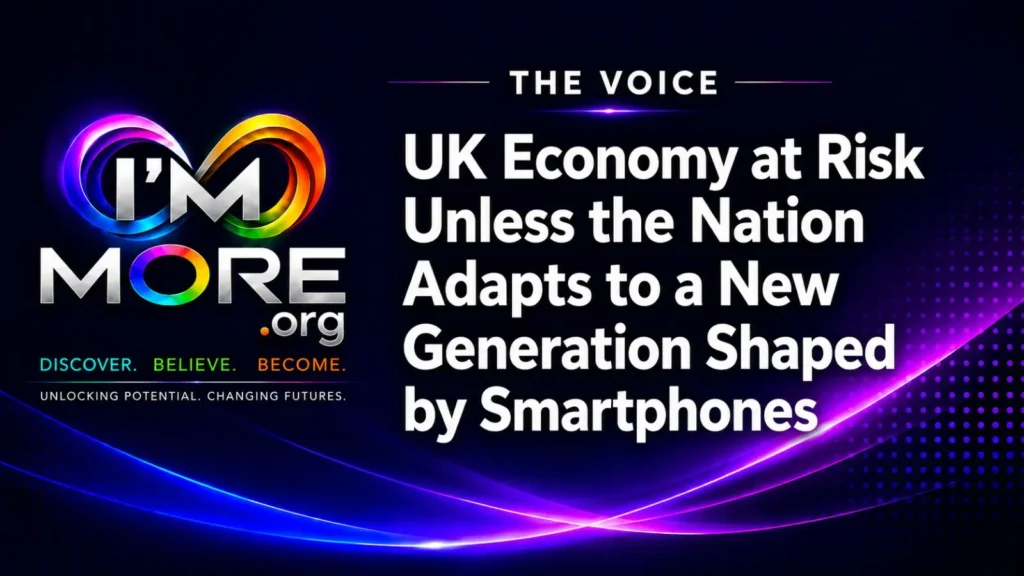 Young people using smartphones while preparing for their future careers, illustrating the changing relationship between technology, education and employment.