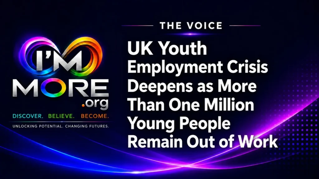 Young people walking through a city representing the UK's youth employment crisis and the challenge of finding work.